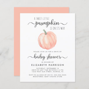 Drive By Baby Shower Orange Pumpkin Invitation