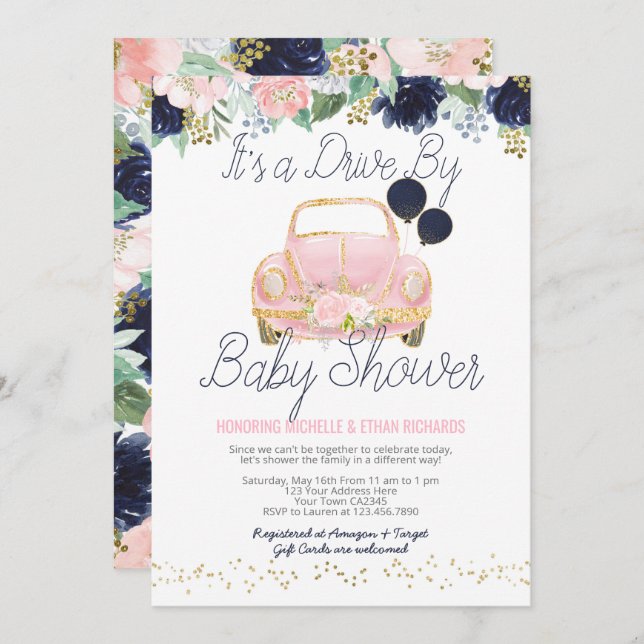 Drive By Baby Shower Parade Invitation (Front/Back)
