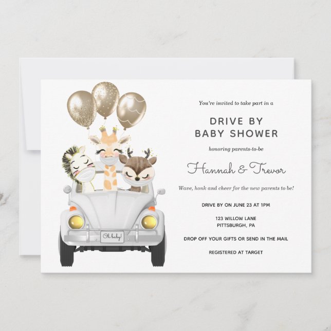 Drive By Baby Shower Parade Invitation (Front)