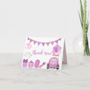 Drive By Baby Shower Parade Thank You Card