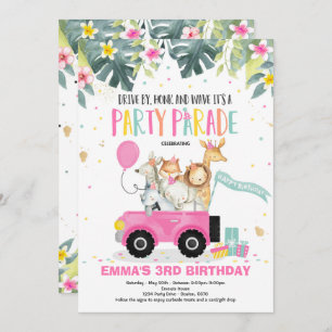 Drive By Birthday Parade Invitation Safari Party