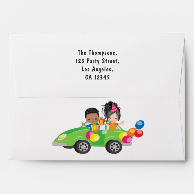 Drive By Birthday Party Envelope (Back (Top Flap))