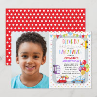 Drive By Birthday Party Parade Photo Invitation