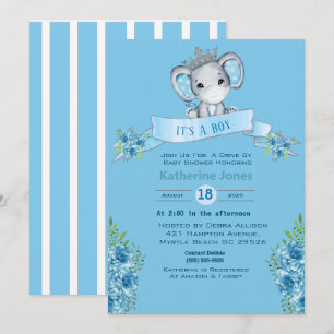 Drive By Boys Baby Shower Invitations