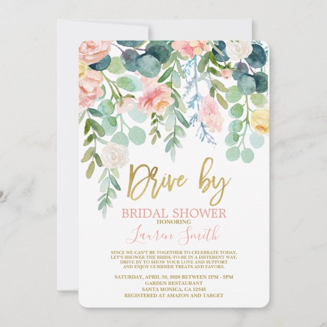 Drive by Bridal Shower Invitation (Front)