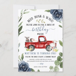 Drive By Farm Birthday Invitation