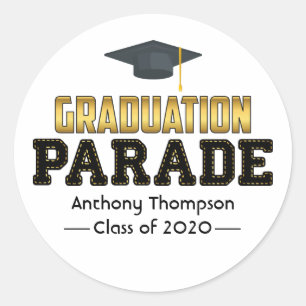 Drive By Graduation Parade Classic Round Sticker
