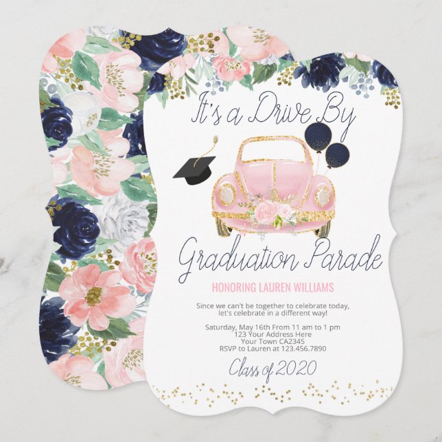 Drive By Graduation Parade Invitation (Front/Back)