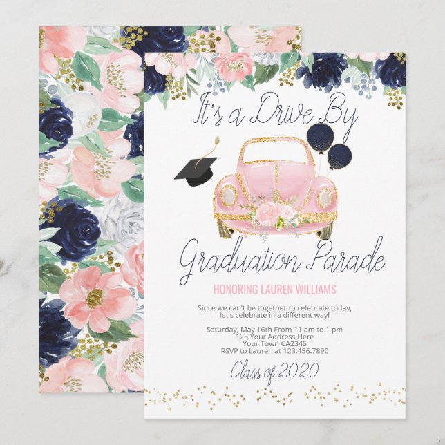 Drive By Graduation Parade Invitation (Front/Back)