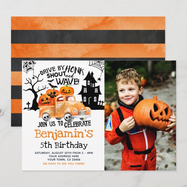 Drive by Halloween Invitation (Front/Back)