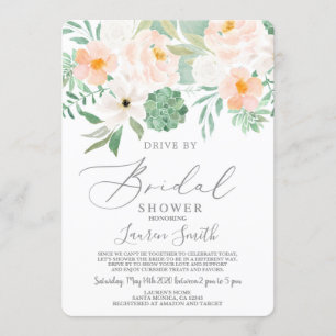 Drive by Succulents Bridal Shower Invitation