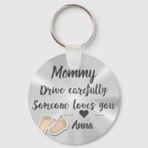 Drive Carefully Silver Cute quote design Key Ring