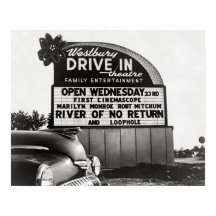 Drive-In Theater, 1954. Vintage Photo