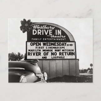 Drive-In Theatre, 1954 Postcard