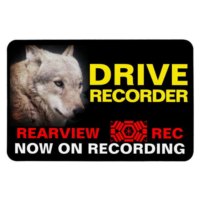 DRIVE RECORDER Warning Plate(WOLF) Magnet (Horizontal)