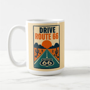 Drive Route 66 Vintage Americana Desert Highway Coffee Mug