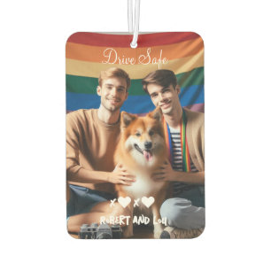 Drive Safe Gay Couple Love   Custom Photo  Car Air Freshener
