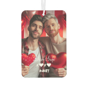 Drive Safe Gay Couple Love   Custom Photo  Car Air Freshener