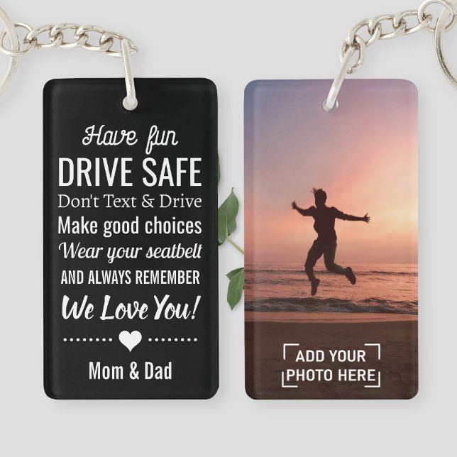 Drive Safe Reminder for Son/Daughter Custom Photo Key Ring (Creator Uploaded)