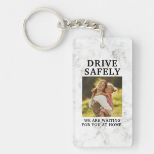 Drive Safe With Family Photo for Husband Dad Key Ring