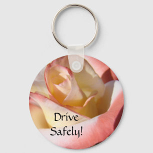 Drive Safely! Keychains Mom Said Pink White Rose