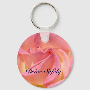 Drive Safely keychains Rose Flower key chains