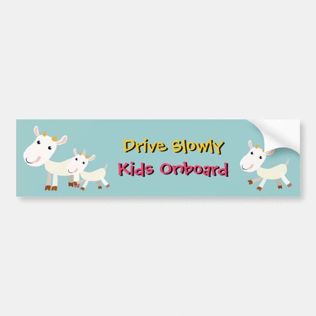 Drive Slowly Kids Onboard Bumper Sticker (Front)