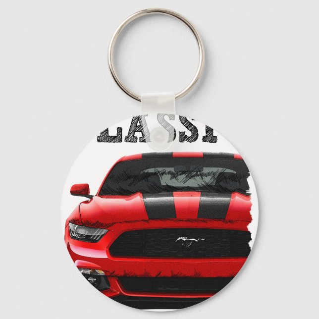 drive the classic-ford mustang key ring (Front)