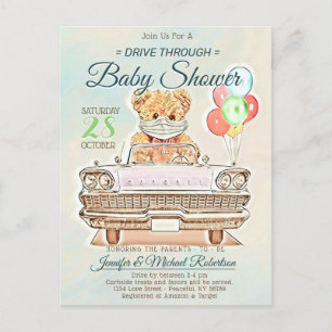 Drive Through Baby Shower for Boy or Girl Postcard