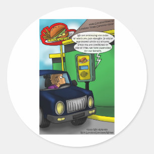 Drive Thru Metaphysics Funny Tees & Gifts Classic Round Sticker