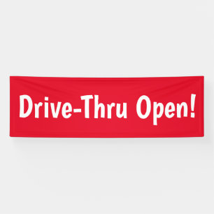 Drive-Thru Open! Business Banner