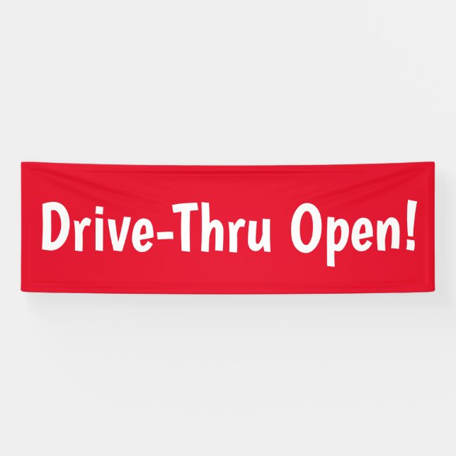 Drive-Thru Open! Business Banner (Horizontal)