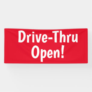 Drive-Thru Open! Business Banner