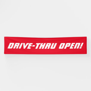 Drive-Thru OPEN! Restaurant Banner