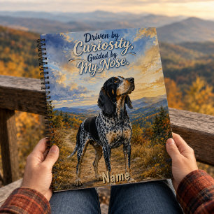 Driven by Curiosity Blue Tick Hound Notebook