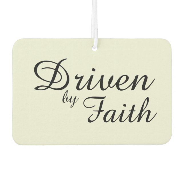 Driven by Faith Christian Safe Travels Car Air Freshener (Front)