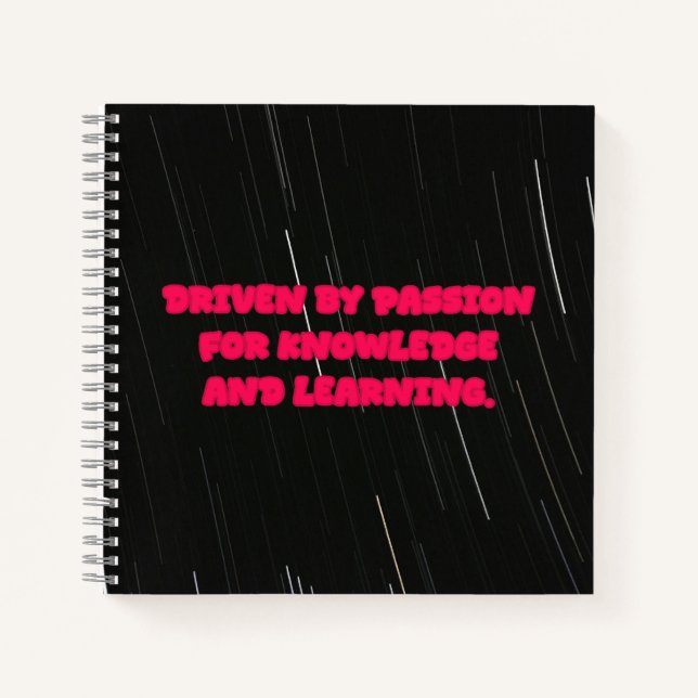 Driven By Passion For Knowledge Learning Teacher Notebook (Front)
