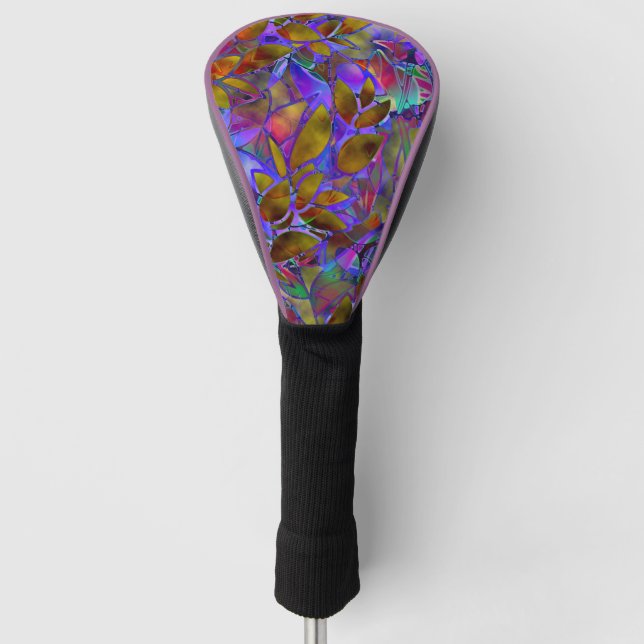 Driver Cover Floral Abstract Stained Glass (Front)