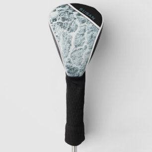 Driver Cover "Wood White-Turquoise"