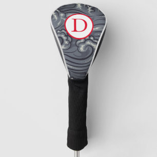 DRIVER GOLF HEAD COVER JAPANESE WAVES DIY INITIAL