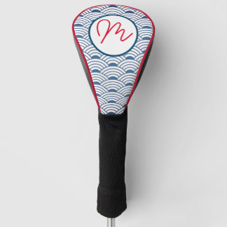 DRIVER GOLF HEAD COVER JAPANESE WAVES DIY INTIAL