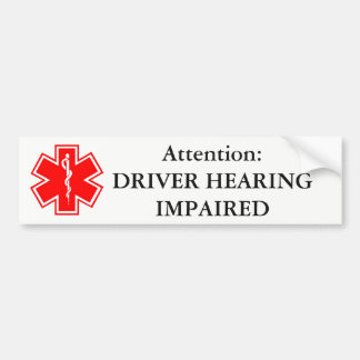Driver Hearing Impaired Bumper Sticker