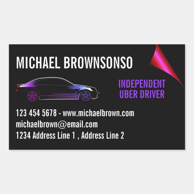 Driver Independant Car Auto Rectangular Sticker (Front)