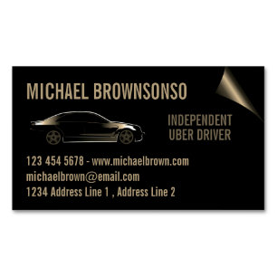 Driver Independant Car seat gold Magnetic Business Card
