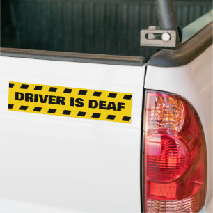 Driver Is Deaf Car Magnet Bumper Sticker