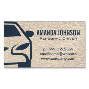 Driver   Leather Background Magnetic Business Card