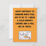 Driver License Funny Birthday Greeting Card<br><div class="desc">sarcastic birthday card.</div>