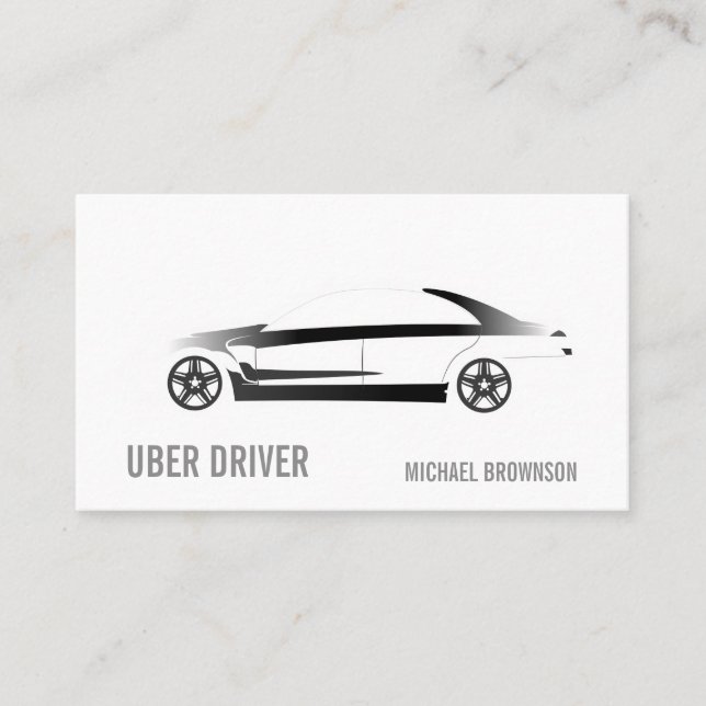 Driver Metallic Car Auto Qr Business Card (Front)