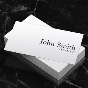 Driver Minimalist Plain White  Business Card