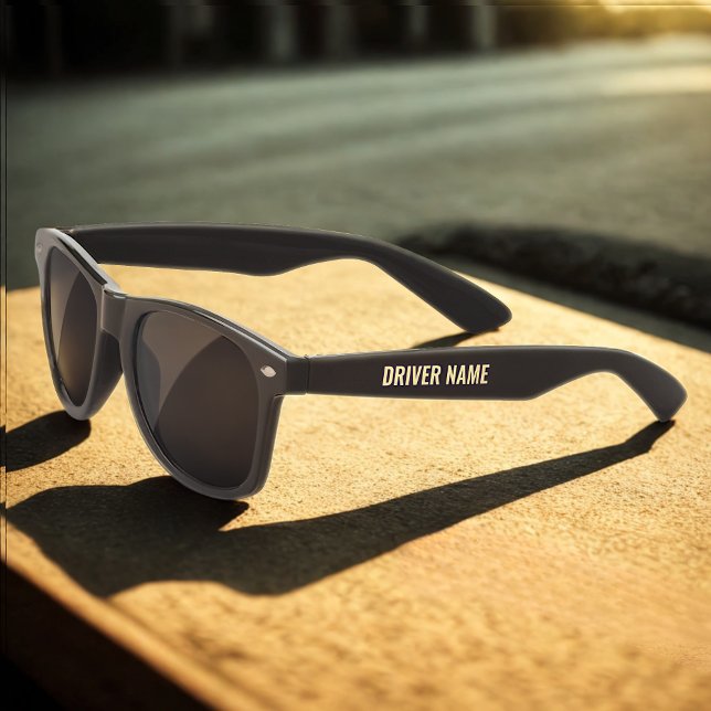 Driver Name Retro Sunglasses (Add your name and car registration number to these retro sunglasses. Makes a great gift!)